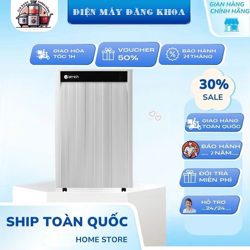 Máy hút ẩm kèm lọc không khí Elmich DE1310 20L