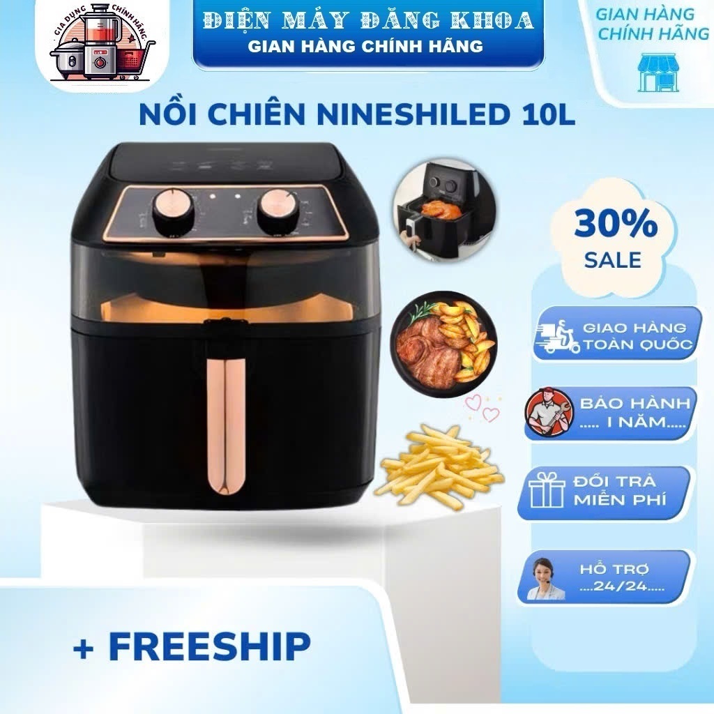 Nồi Chiên Không Dầu Nineshield KB 8001M 10 lít