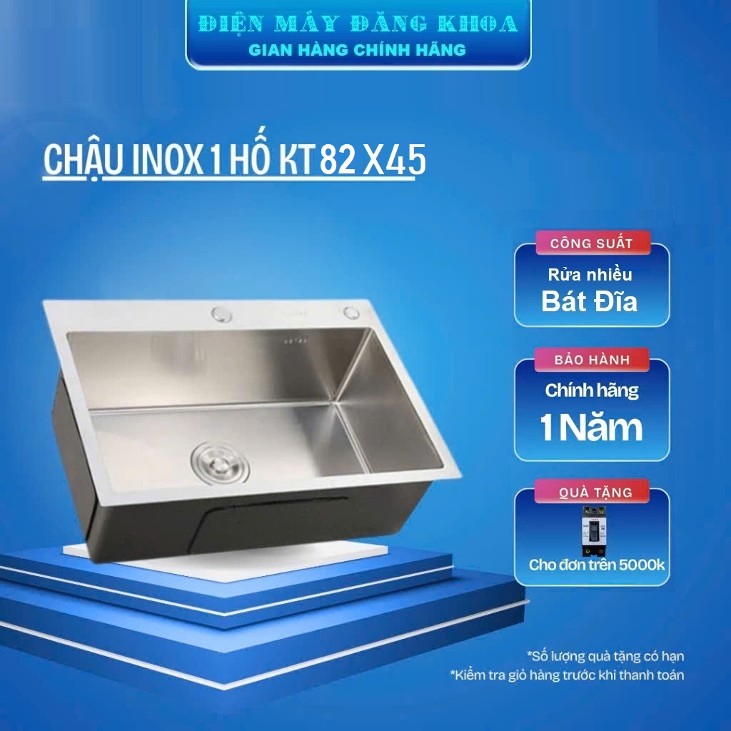 Chậu rửa bát 1 hố 82x45cm inox 304