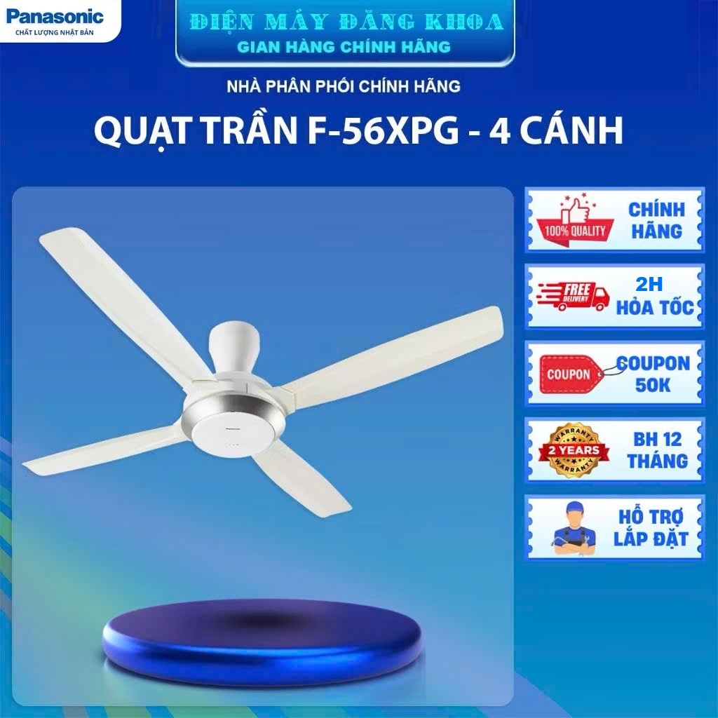 Quạt trần khiển 4 cánh Panasonic F56XPG màu trắng
