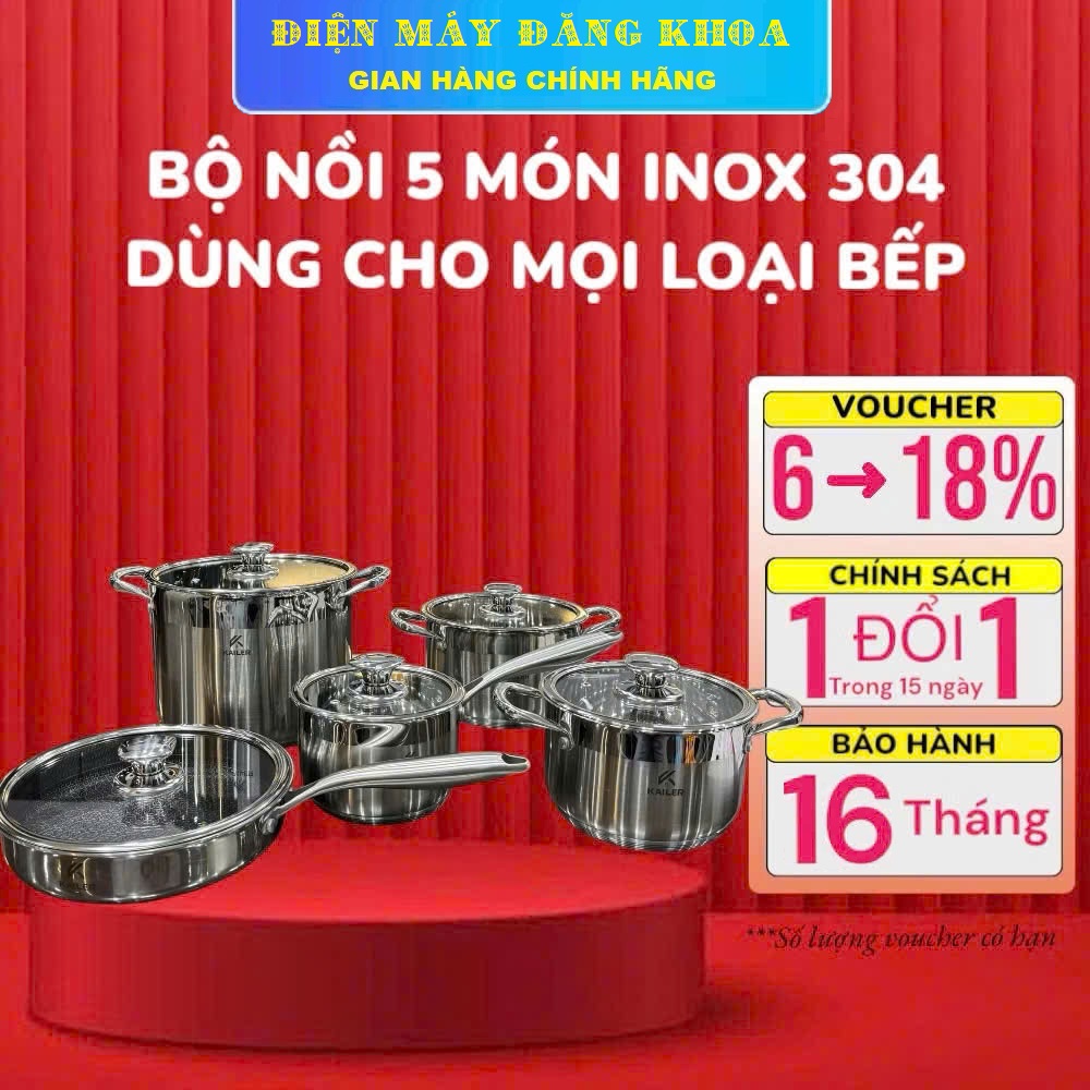 Bộ nồi inox Kailer KL-BN07 5 món