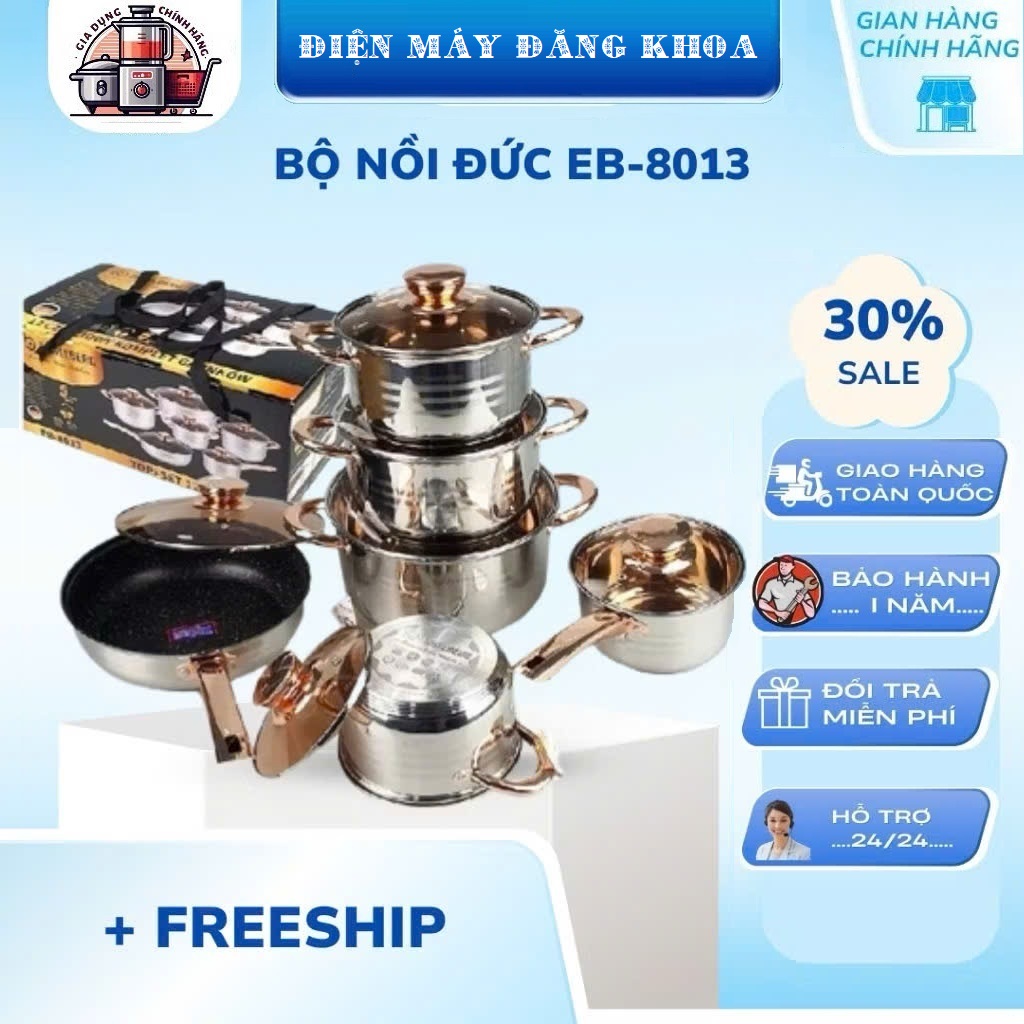 Bộ Nồi Đức 6 Món Ebberc EB-813 12 Chi Tiết loại 1