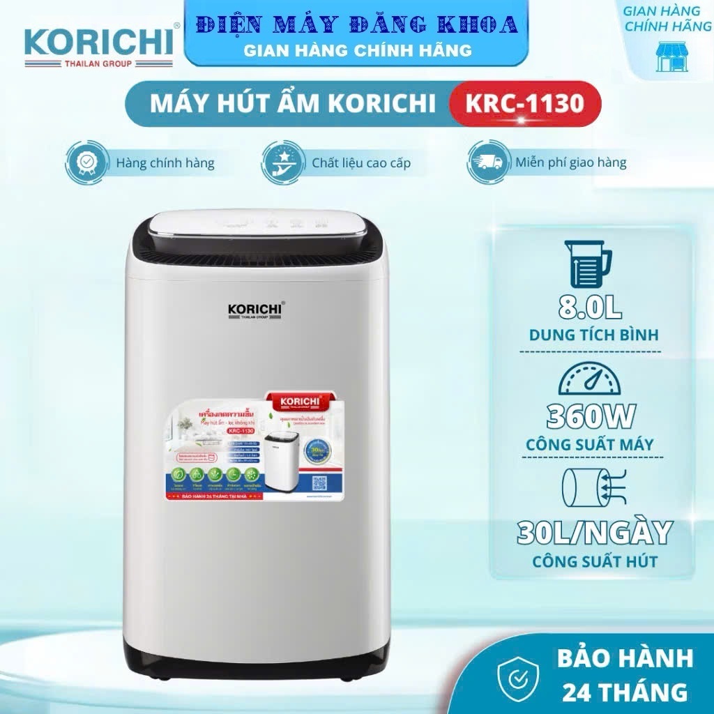Máy hút ẩm lọc không khí Korichi krc1130 30 lít