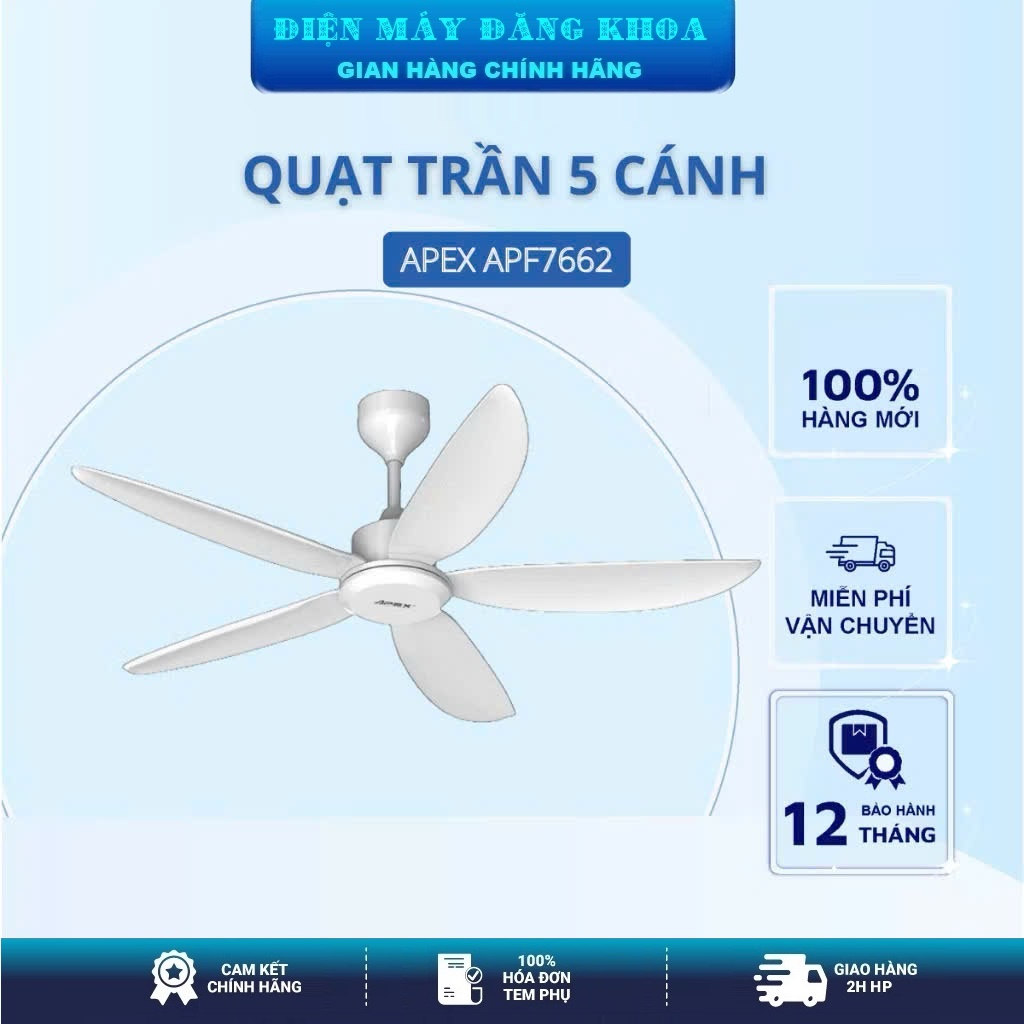 Quạt trần Sunhouse Apex 5 cánh APF7668W không đèn