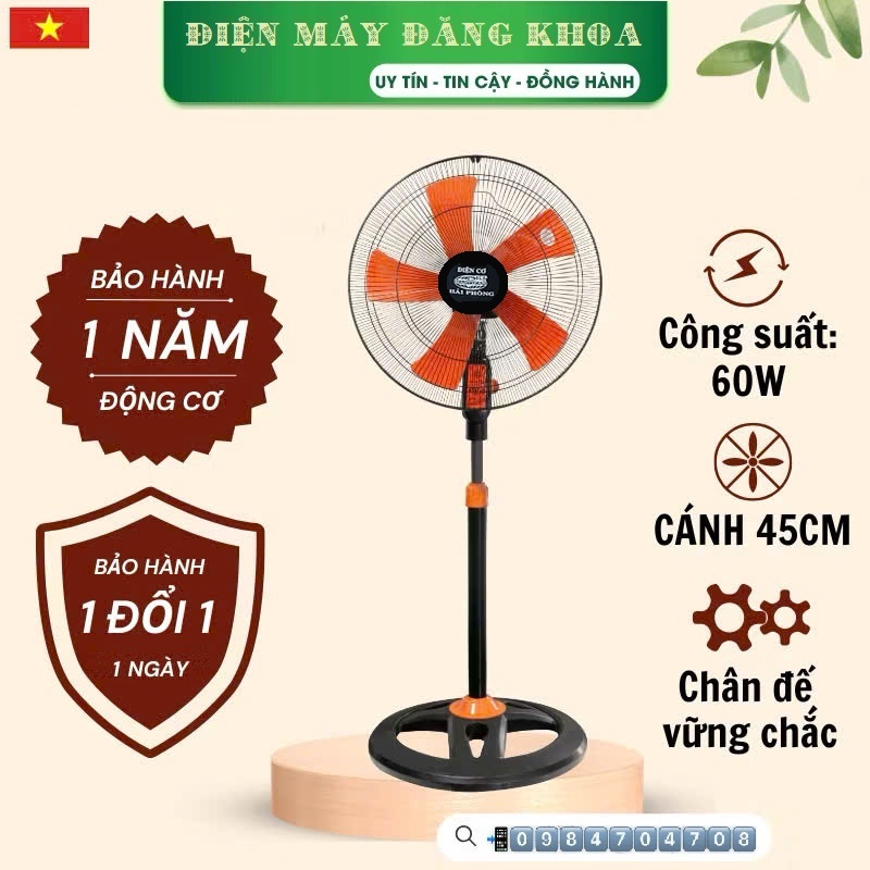 Quạt Cây Điện cơ Hải Phòng DCN450 ,5 cánh 45cm