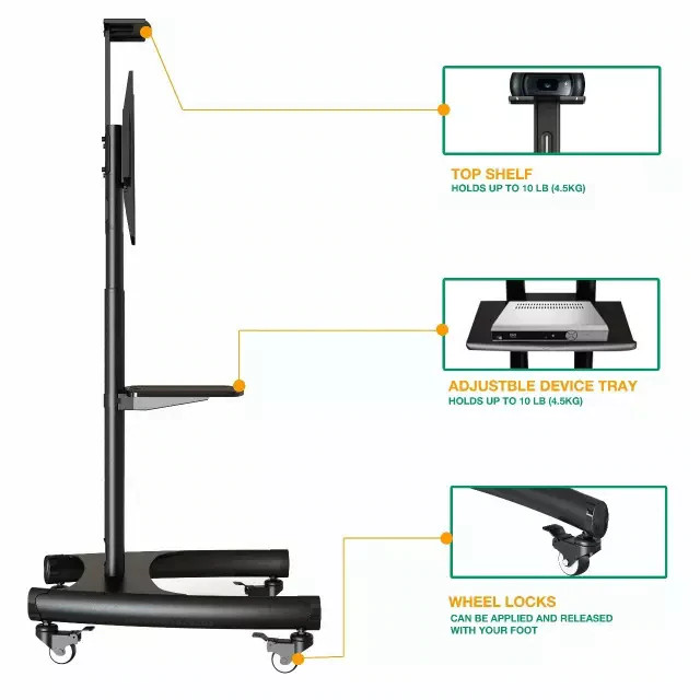 Chi tiết các phần của giá treo tivi di động AVA1500