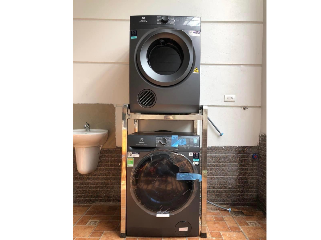 Kệ để máy giặt và máy sấy 2 tầng inox