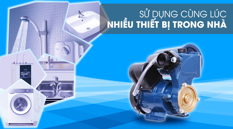 Máy bơm nước tăng áp Panasonic A-200JAK 200W - Sử dụng cùng lúc nhiều thiết bị trong nhà