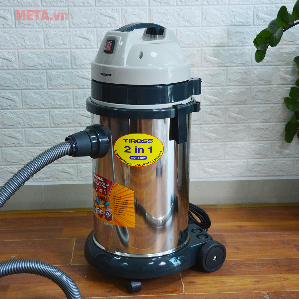 Máy hút bụi công nghiệp Tiross TS9303 có thùng inox Máy hút bụi công nghiệp