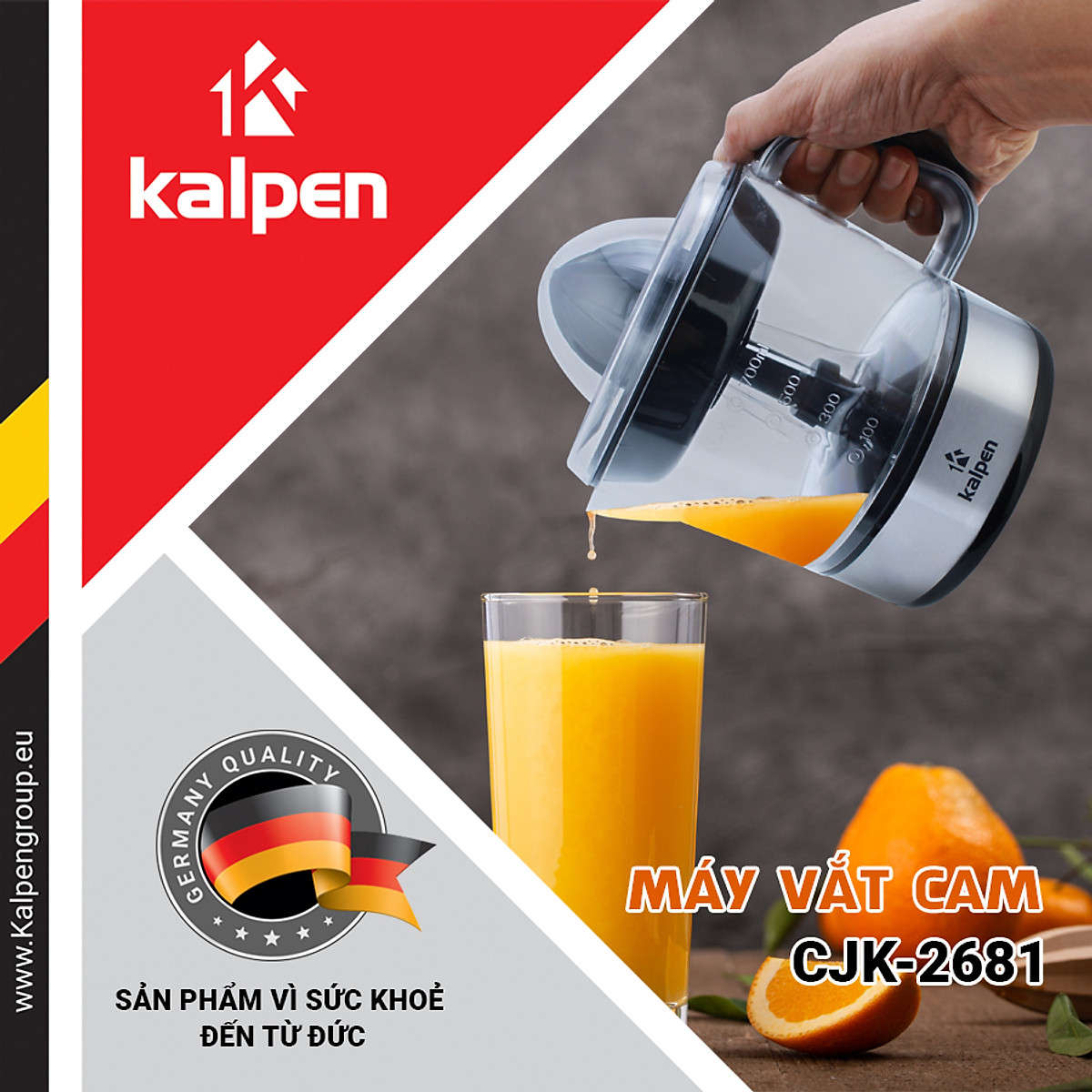 Máy vắt cam Kalpen CJK-2681 dung tích 700ml