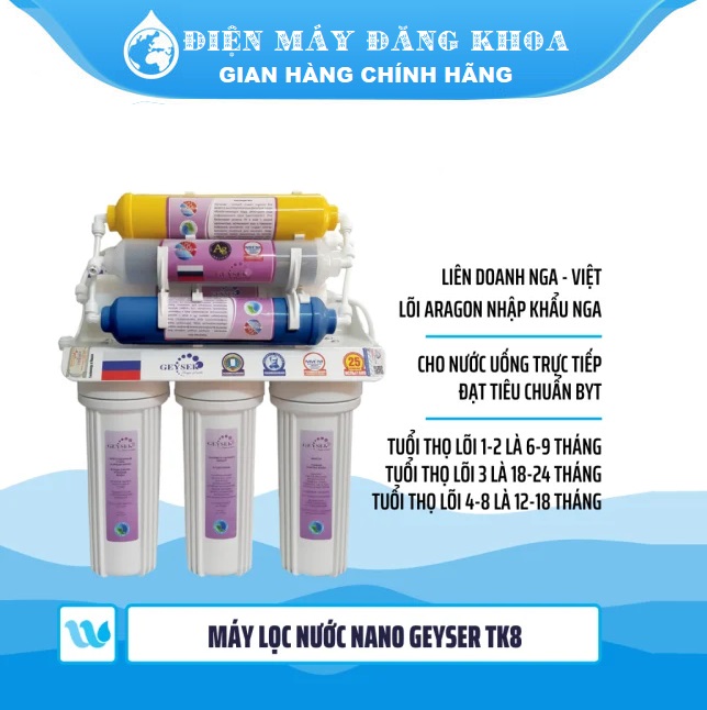 Máy lọc nước Nano Geyser TK8 8 lõi