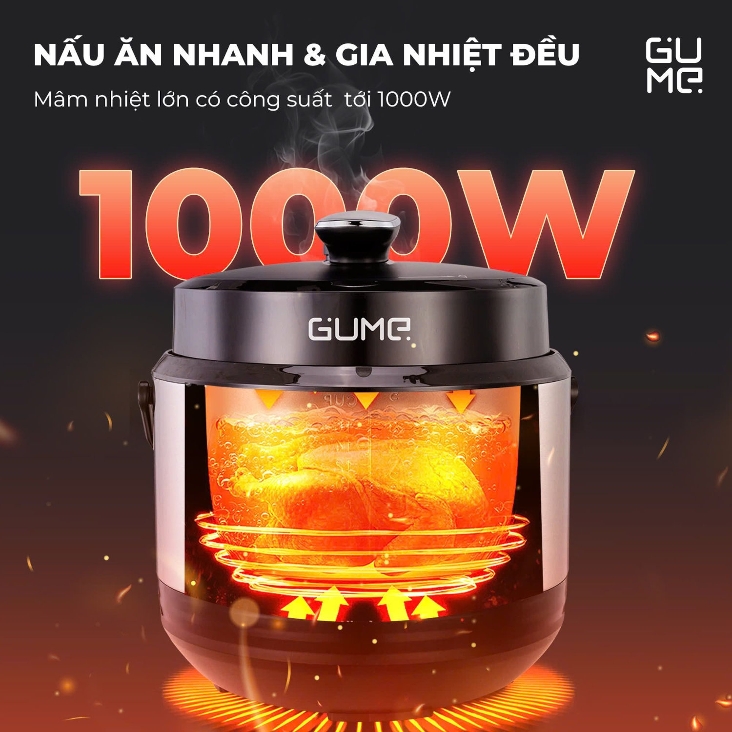 Nồi áp suất điện đa năng Gume Hàn Quốc GM-PC2838