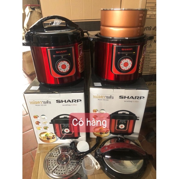 Nồi Áp Suất Đa Năng Sharp 6L KS-226,Chính hãng Thái Lan,nồi áp xuất đa năng ,nồi áp xuất ,nồi áp xuất cắm điện đa năng sharp hàng cao cấp với thiết kế rế sử dụng có hẹn giờ đa chức năng nấu như ,hầm ,ninh,nấu BH 12 THÁNG