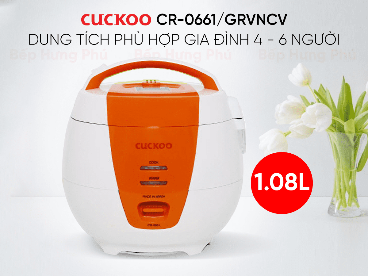 Nồi cơm điện cơ Cuckoo CR-0661 (Cam) 1 Nồi cơm điện cơ Cuckoo CR-0661 (Cam)