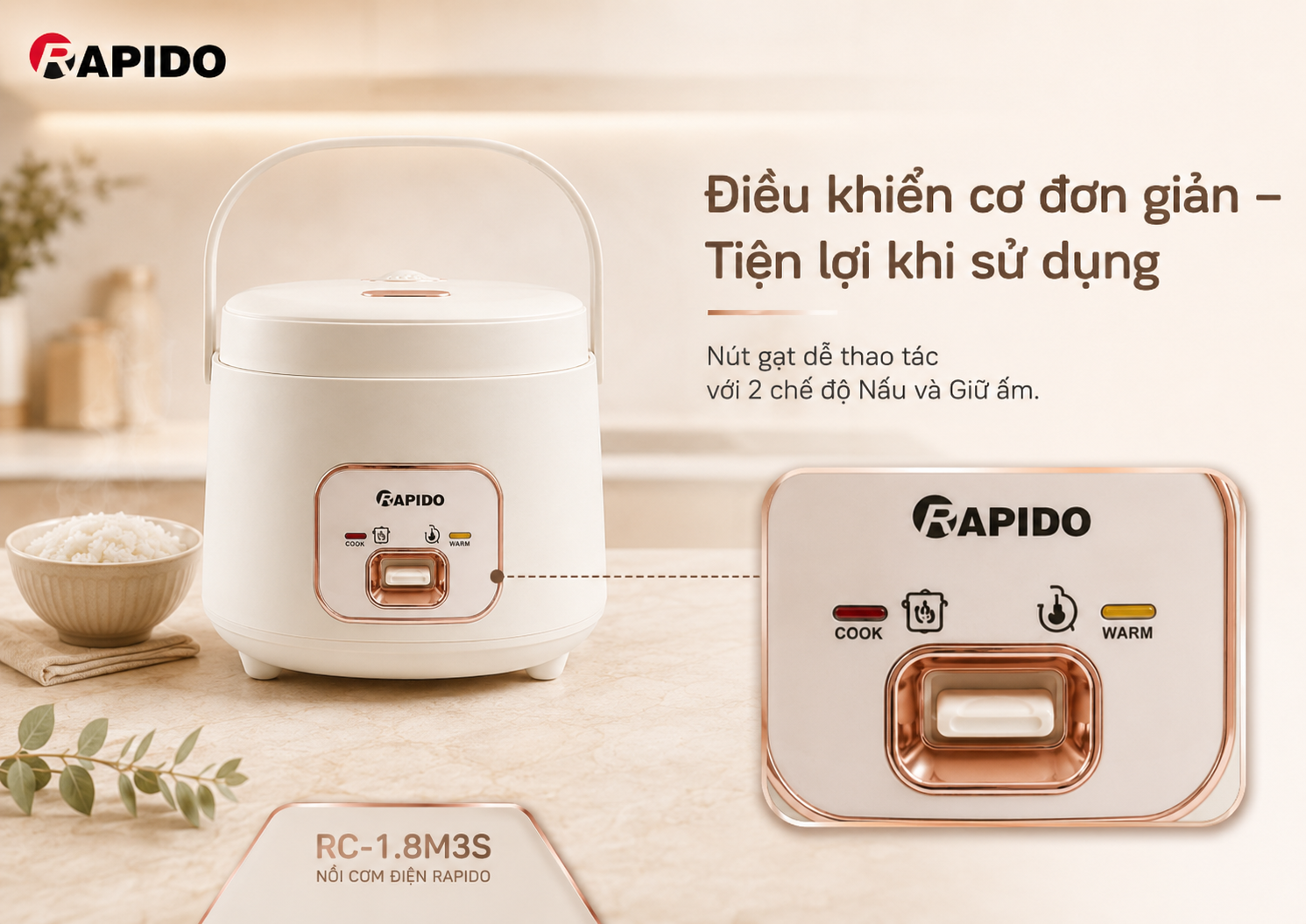 Nồi cơm điện lòng inox 1.8 Lít Rapido RC - 1.8M3S 13 ef2427dc 0494 4141 a7cb 351bc1ecb507
