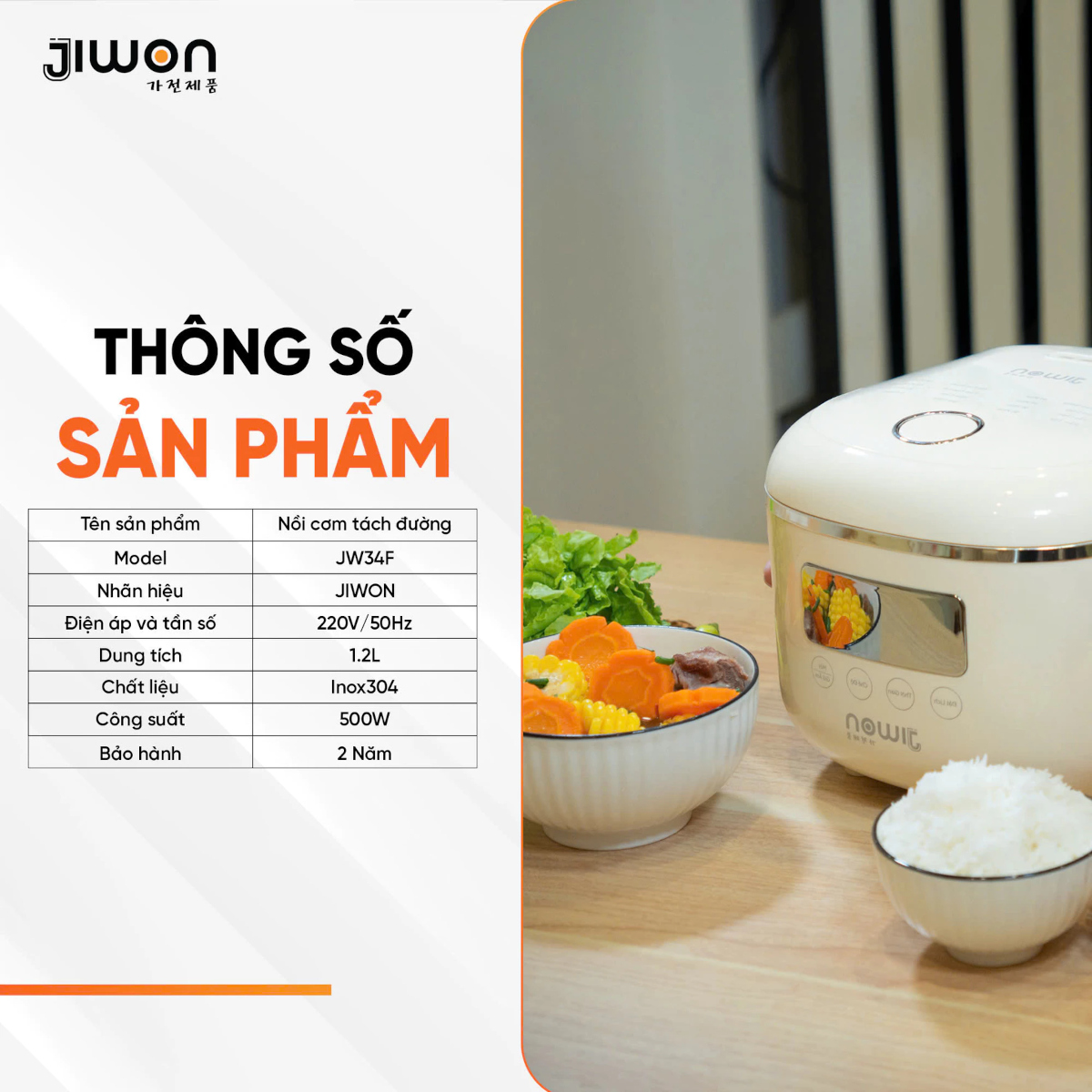 Nồi cơm điện JIWON JW-34F