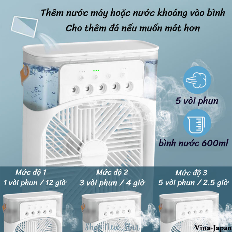 Quạt Điều Hòa Phun Sương Mini Để Bàn Siêu Lạnh