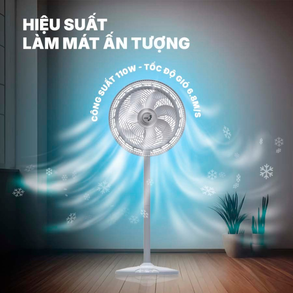 Quạt đứng Asiavina Turbo Decor VY659991 công suất 110W
