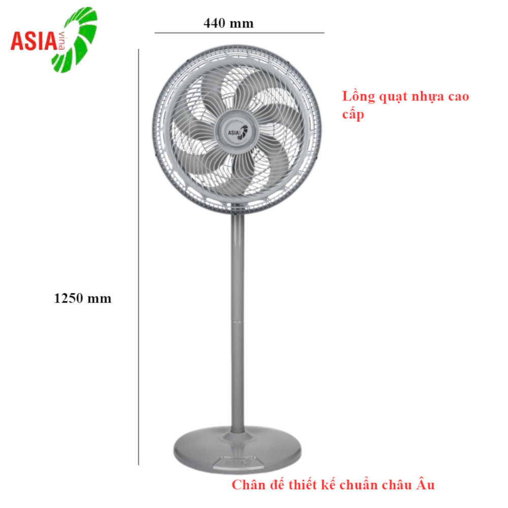 Quạt đứng Asiavina Turbo Decor VY659991 công suất 110W