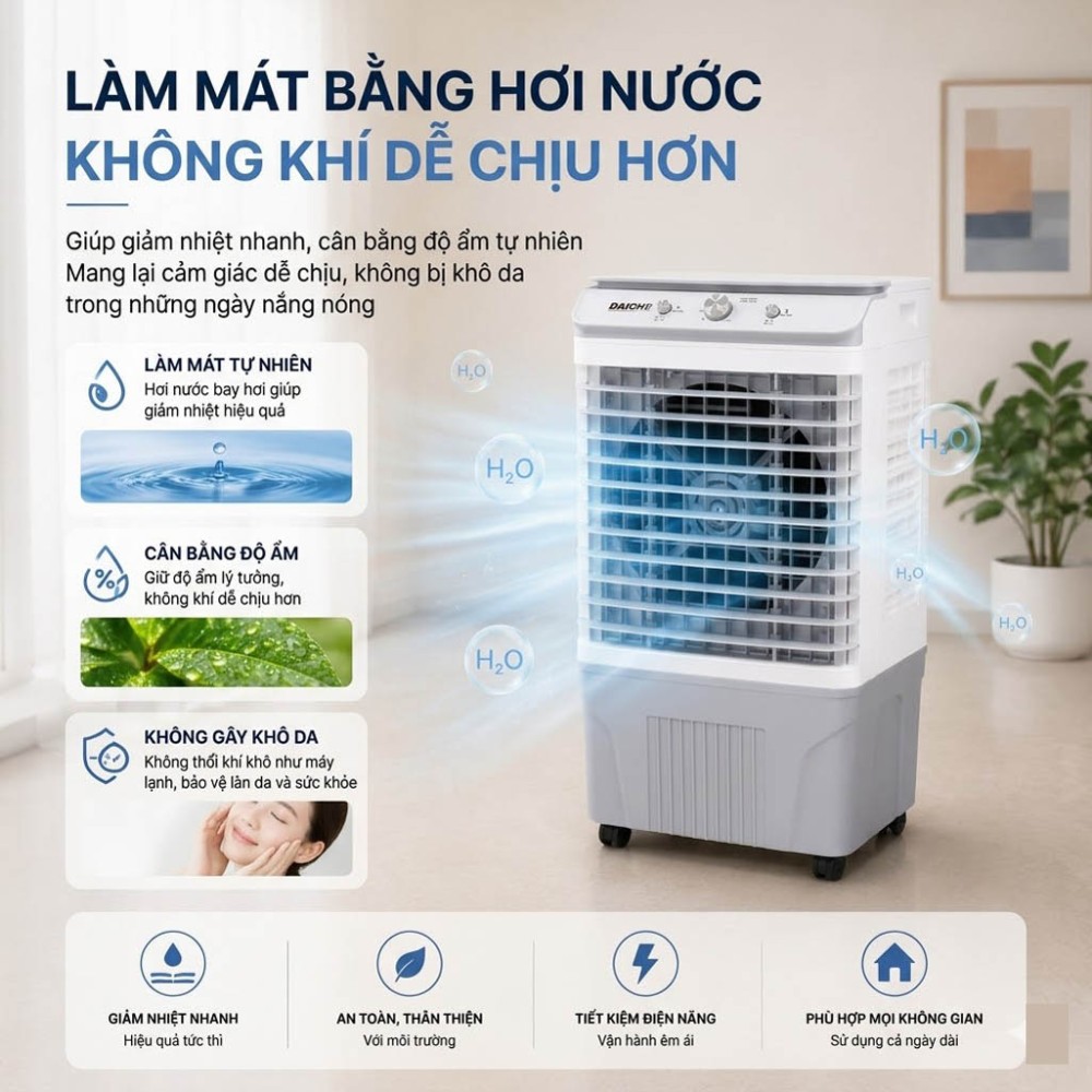 Quạt làm mát hơi nước Daichi HA-626 - Hàng chính hãng