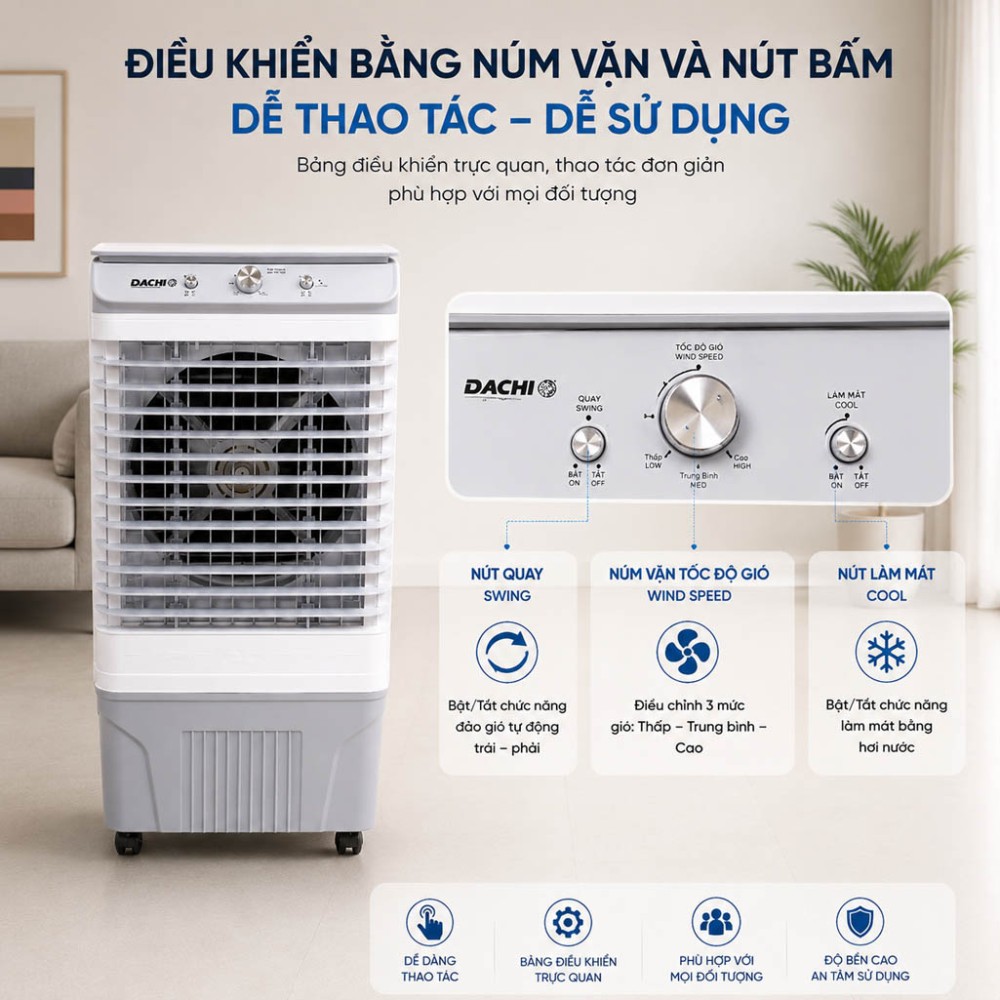 Quạt làm mát hơi nước Daichi HA-626 - Hàng chính hãng