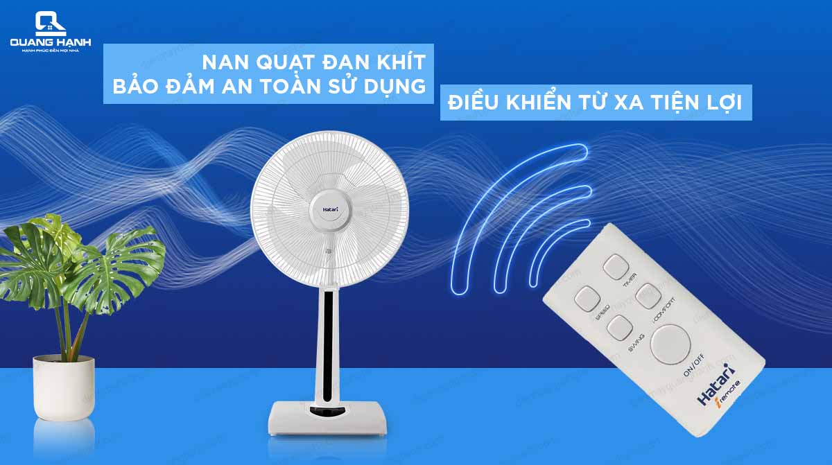 Quạt rút lửng Hatari Thái Lan HT-S16R2 có điều khiển từ xa 2048 5