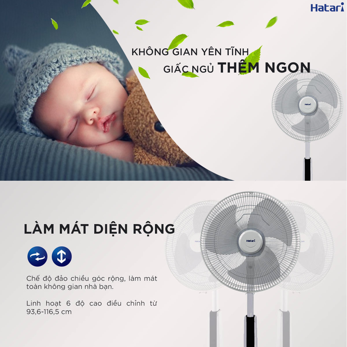 Quạt lửng Thái lan Hatari Slide Smart L1 có khiển
