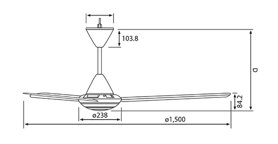 Quạt trần Panasonic 3 cánh F-60MZ2