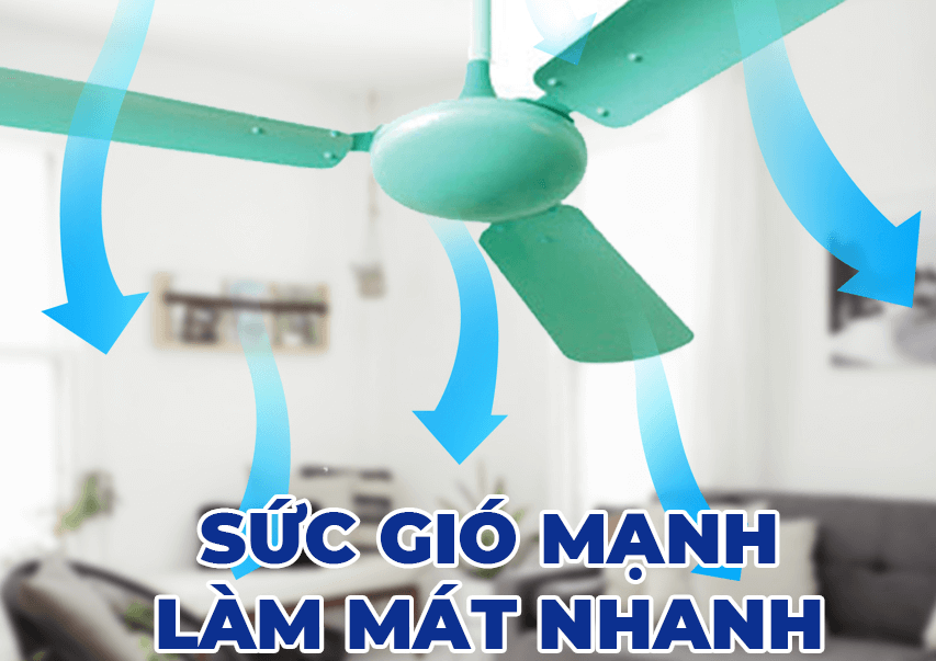 Quạt trần QT1400X được trang bị sải cánh 140cm Quạt trần QT1400X được trang bị sải cánh 140cm