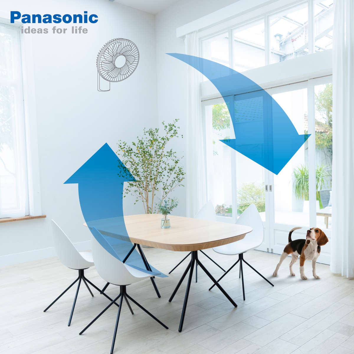 Quạt treo tường Panasonic F‑409M có khiển, xuất xứ Malaysia, bảo hành 12 tháng