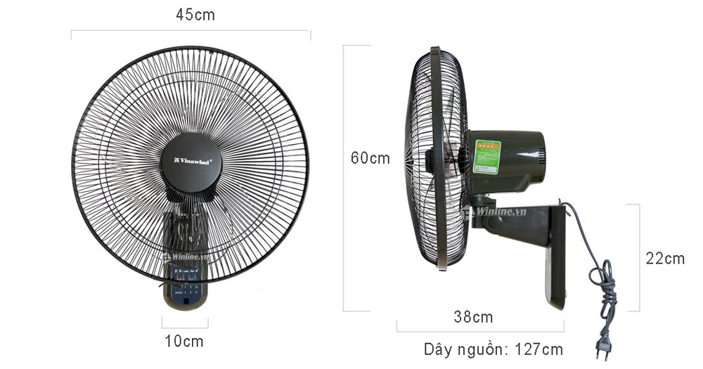 Quạt treo tường Vinawind QTT-400X-HĐ
