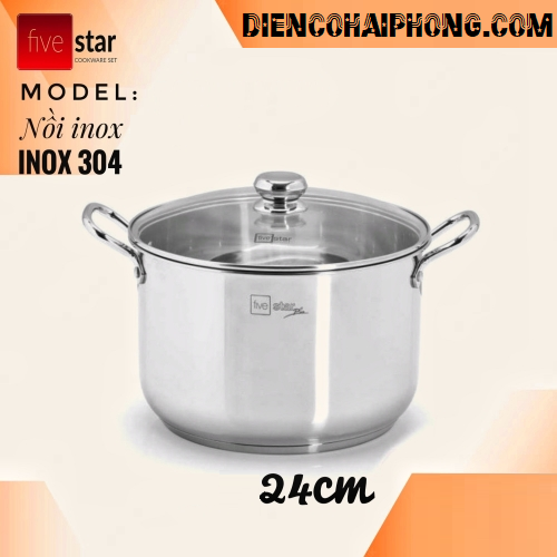 Nồi Inox 3 Đáy 24cm Five Star Dùng Bếp Từ
