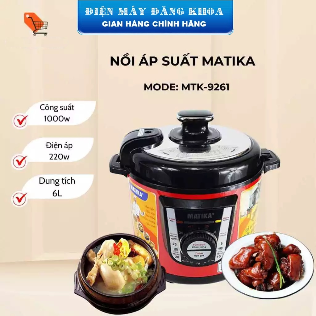 Nồi áp suất điện Matika MTK-9261 6L