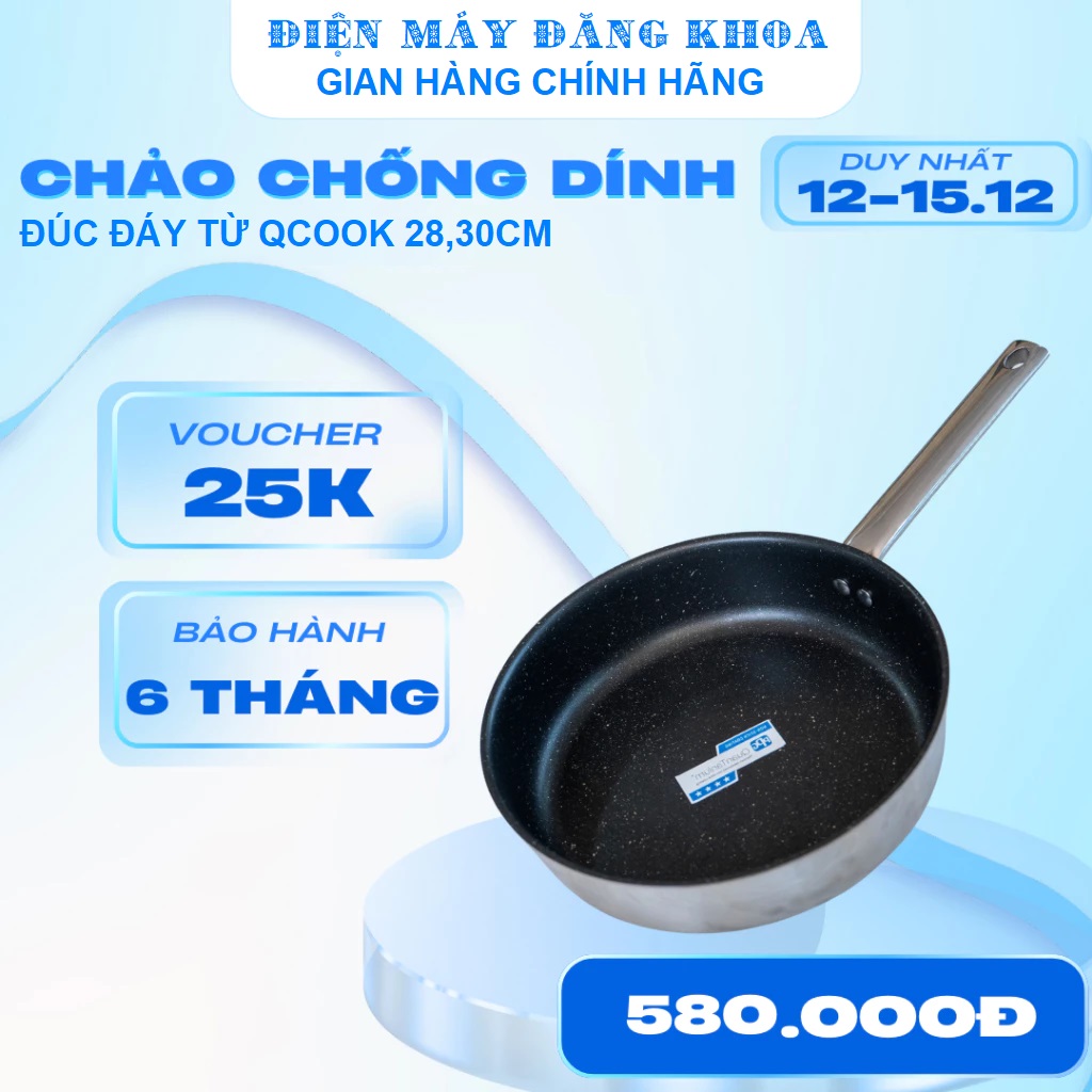 Chảo inox nguyên khối QCOOK SIZE 28CM