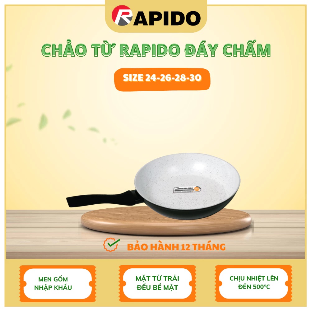 Chảo từ men Đức Rapido size 28cm