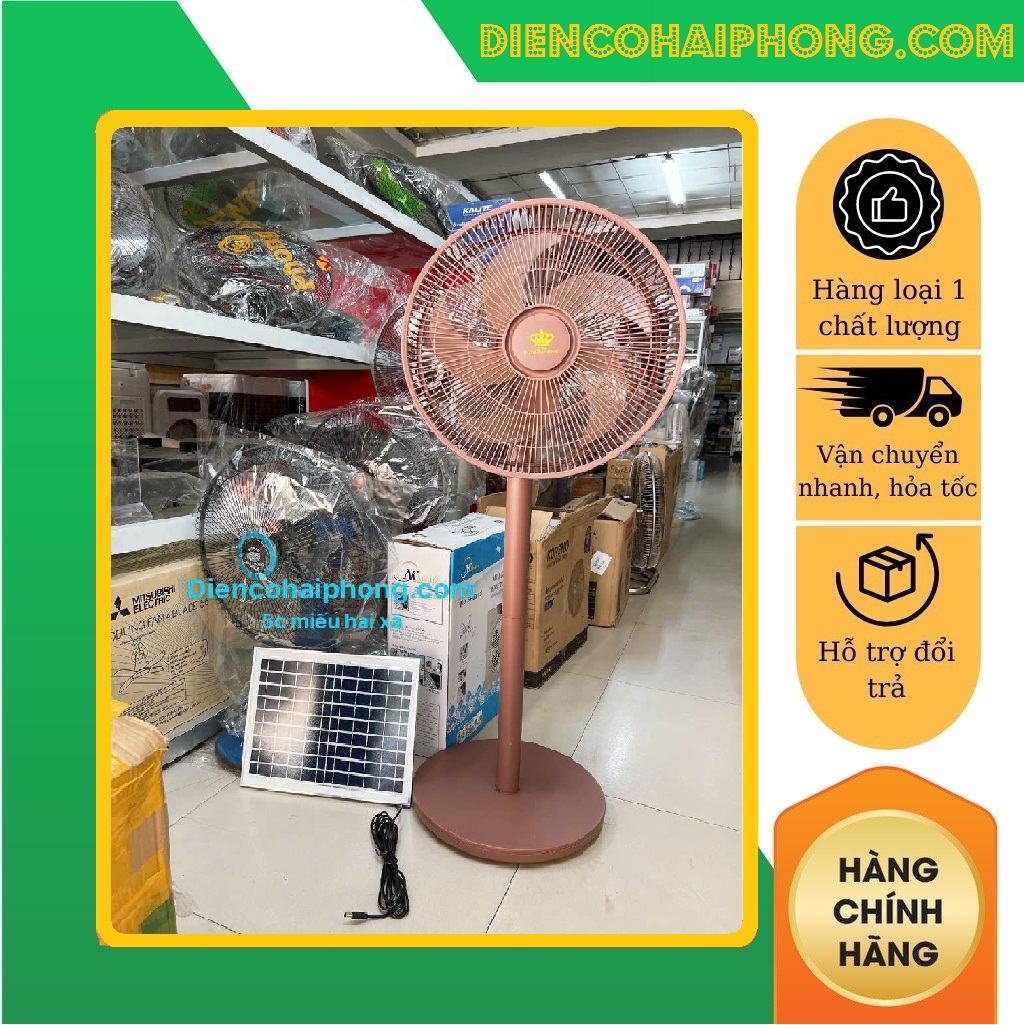 Quạt tích điện Năng Lượng Mặt Trời Royal Rahmani 16INCH