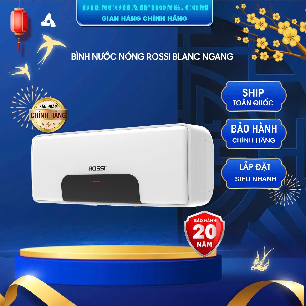 Bình Nóng Lạnh Rossi 20 Lít Blanc RBC-20SL