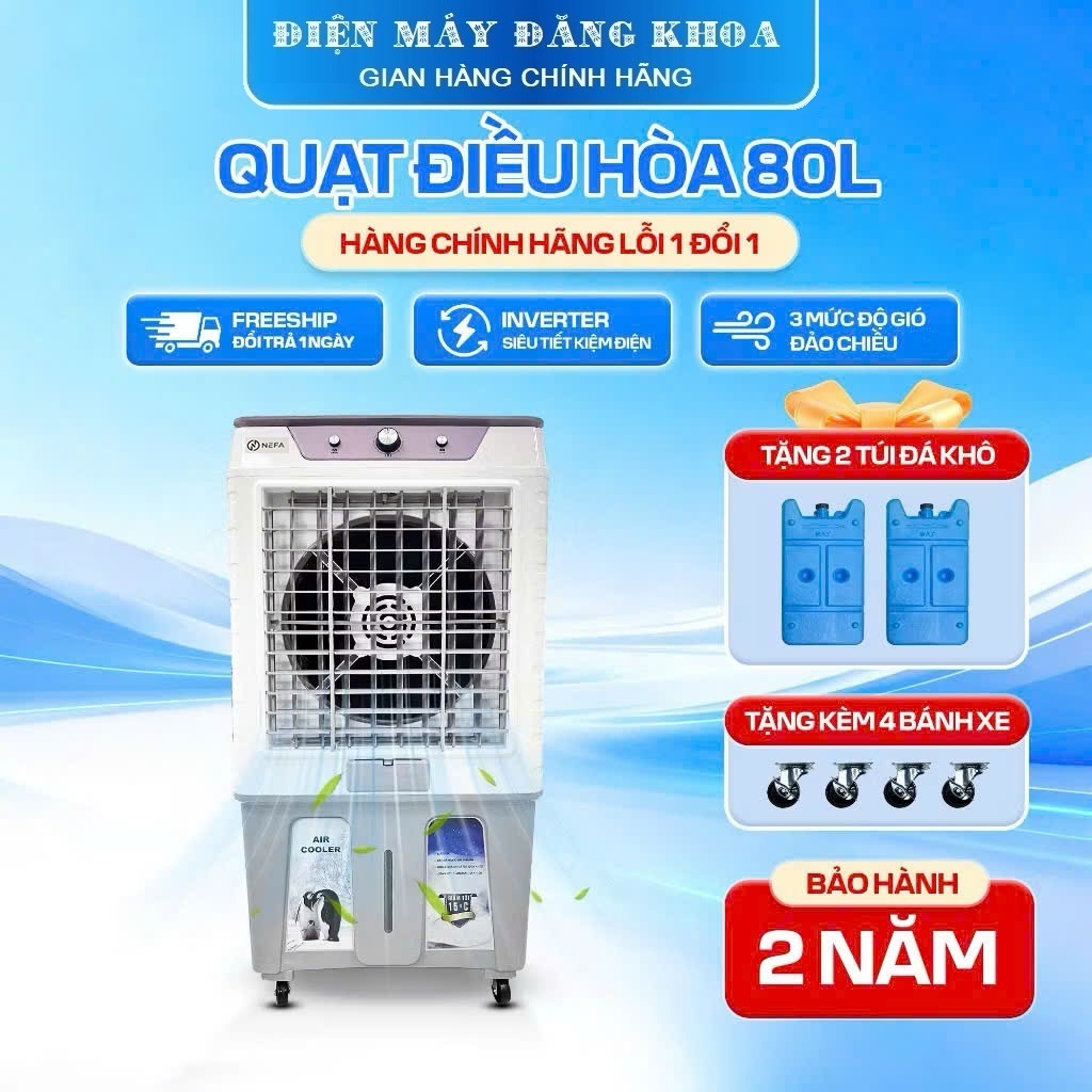Máy quạt điều hòa hơi nước NEFA L8600 (80L) 180w