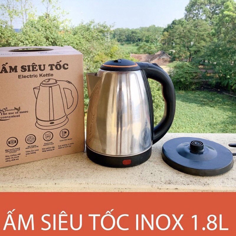 Ấm đun nước siêu tốc Inox Electric Kettle 1.8L công suất 1500W