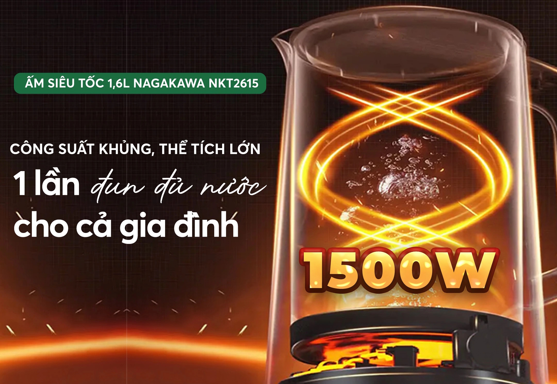 Ấm siêu tốc Nagakawa NKT2615