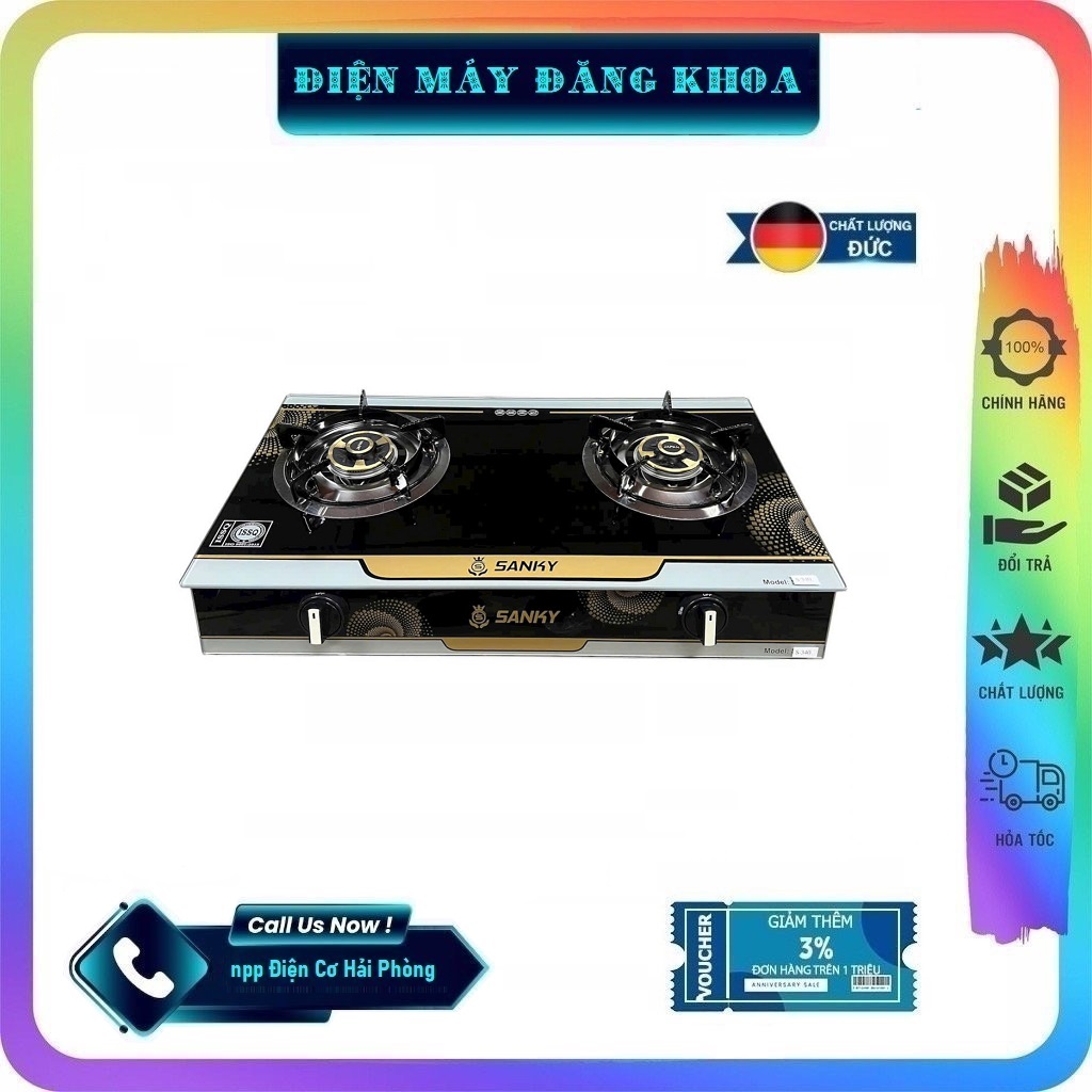 Bếp gas đôi dương Sanky S-340