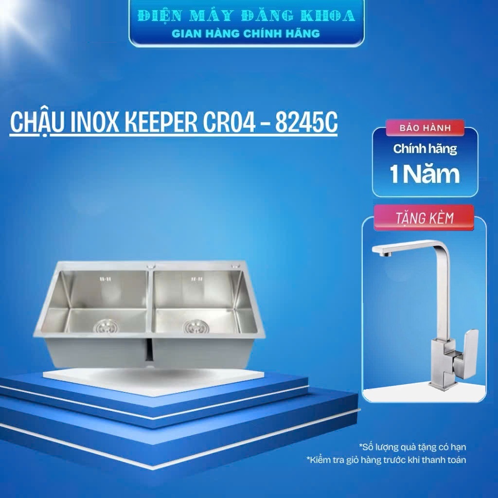 Combo Chậu rửa bát Sus304 8245 và vòi nóng lạnh