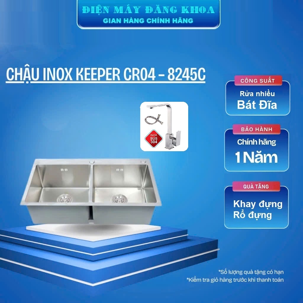 Combo Chậu rửa bát Sus304 8245 và vòi