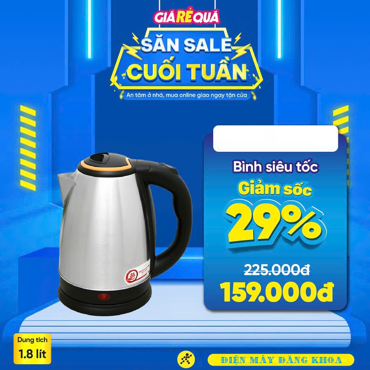 Ấm siêu tốc Electric Kettle 1.8L